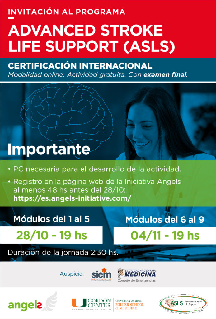 Curso ASLS - Advance Stroke Life Support - Angels + SIEM + Consejo de Emergencias de la Sociedad Argentina de Medicina